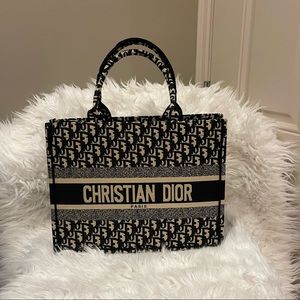 Dior Black and Cream Tote Bag